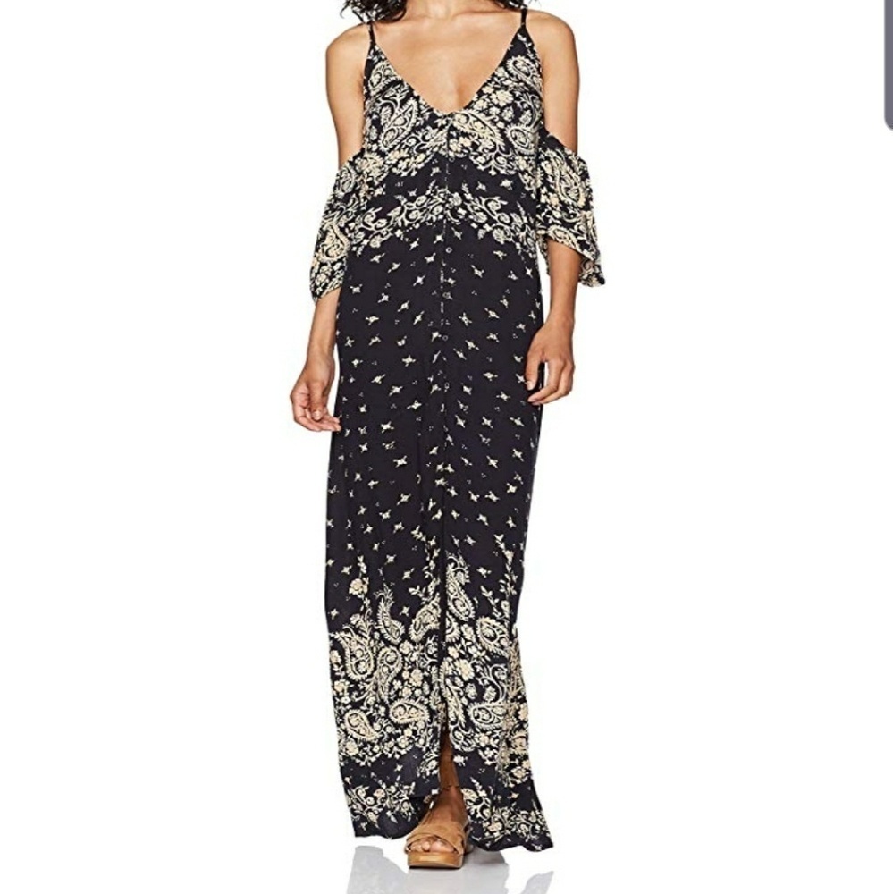 Billabong Paisley Long Maxi Boho Dress 744 Billabong Paisley Long Maxi Boho Dress 744